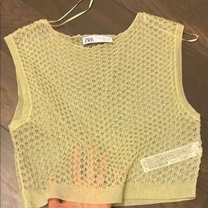 Zara Textured Yellow Top